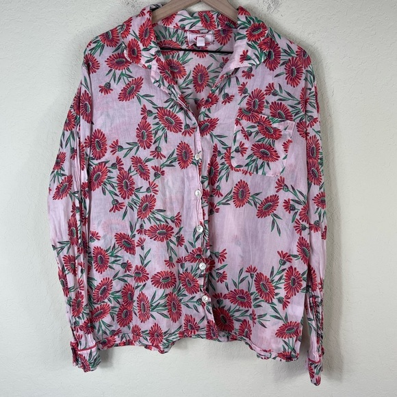 Banjanan Long Sleeve Floral Button Down Top in Dune Daisy Size Large - Picture 2 of 8